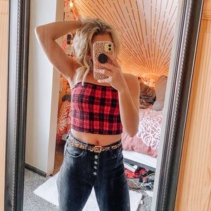 Hollister plaid tube top
